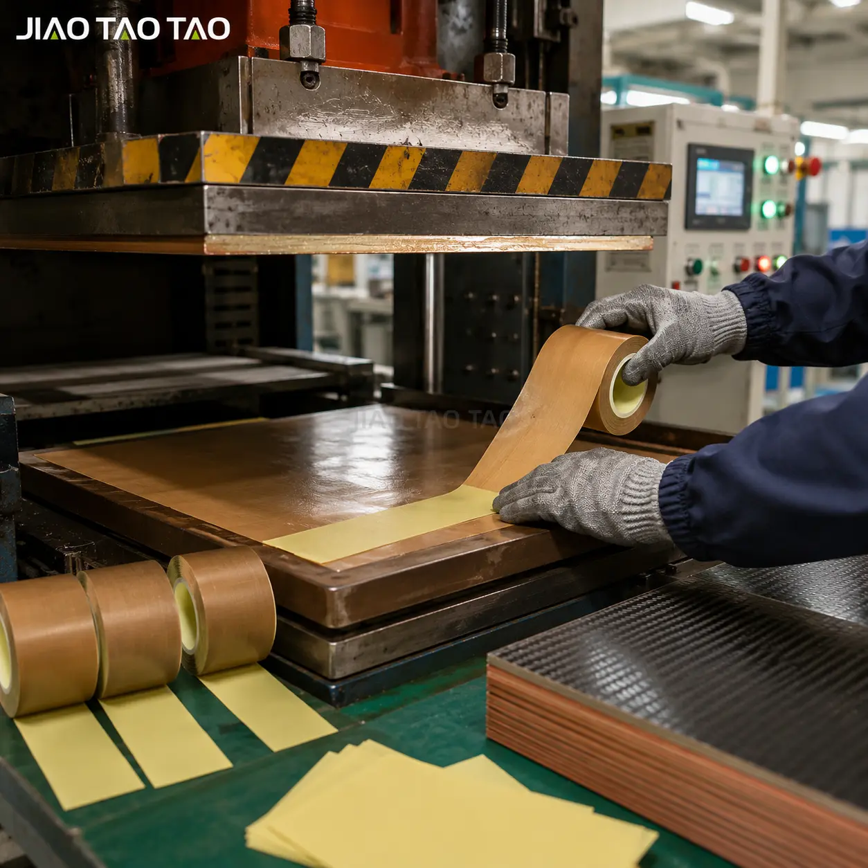 PTFE adhesive tape with release paper for hot press and lamination